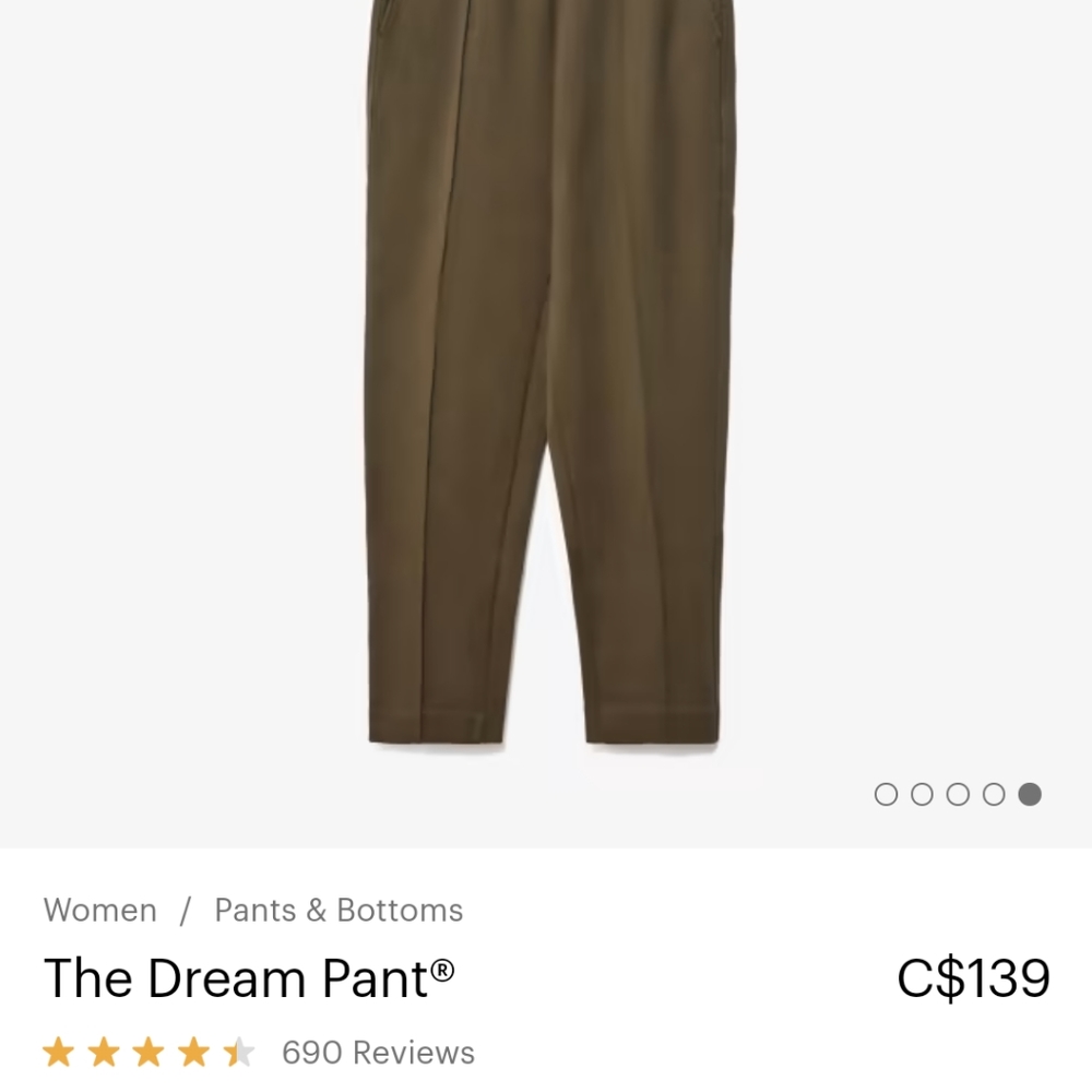 Everlane Dream Pant (green)